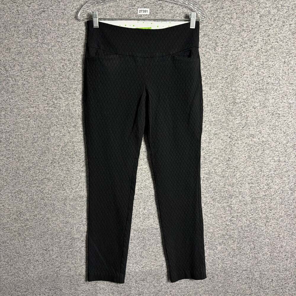 Swing Control Women's Size 6 Black Textured Pull On Slim Ankle Stretch Golf Pant